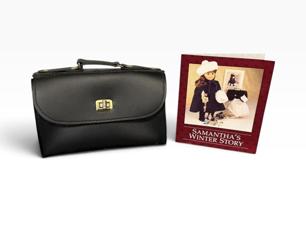 American Girl Doll Pleasant Company Samantha's Victorian Valise Black Travel Bag
